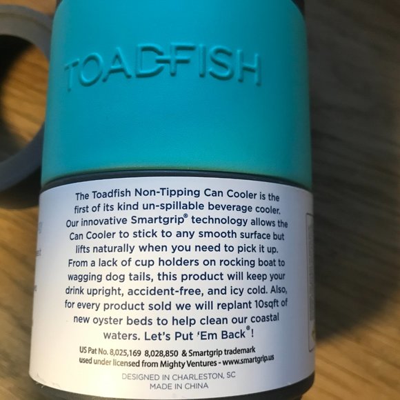 TOADFISH Non-Tipping Can Cooler. Silicone Metal. Gray / Green. New NWT. - Picture 16 of 16